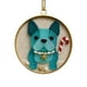 thumbnail image 2 of Adorno navideño de cristal con forma de perro de la costa, adorno navideño de cristal con forma de perro, decoración navideña de estilo costero, material de cristal duradero, base de metal,, 2 of 9