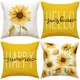 thumbnail image 1 of Juego de fundas de almohada de lino decorativo con forma de girasol, 45 x 45 cm, 1 of 3