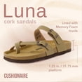 thumbnail image 5 of Cushionaire Luna Cork Footbed Sandals for Women – Comfortable Slip-On Women's Shoes with Genuine Suede Footbed & Arch Support | Slides for Women, 5 of 19