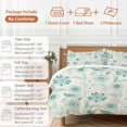 thumbnail image 6 of Abstract Ethnic Flower Bedding Duvet Cover Set Full Size 4 Pieces Vintage Green Pattern Bedding Set with Zipper Closure, 1 Comforter Cover 86x86 Inches 1 Flat Sheet & 2 Pillow Cases, 6 of 7