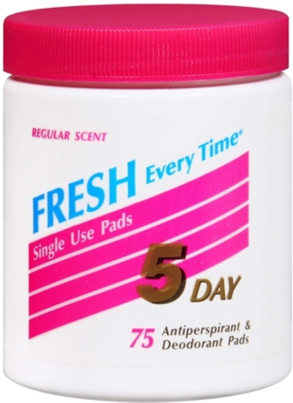 5 DAY Anti-Perspirant Deodorant Pads Regular Scent 75 Each (Pack of 6)