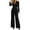 A-Black272, variant on Women's Single Button Blazer Set Fitted Tailored Office Daily Pant Suit