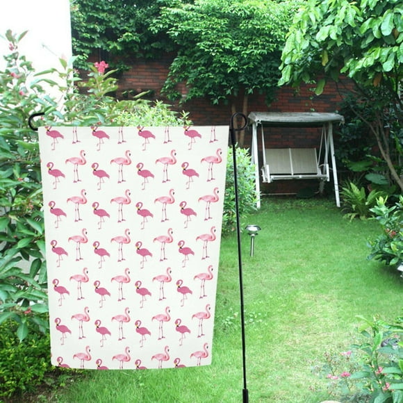 BSDHOME Pink Flamingos Garden Flag For Patio, Lawn and Garden 28x40 inches