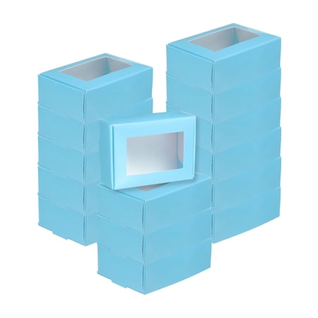 20Pcs Kraft Soap Boxes for Homemade Soap 3.3 x 2.4 x 1.2 Mini Kraft Treat Boxes for Party Favor Packaging (Blue)