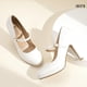 thumbnail image 4 of Zapatos IDIFU White Pumps para mujer, plataforma, tacones altos de 10 cm, 4 of 6