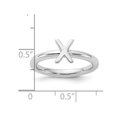 thumbnail image 3 of Sterling Silver Rhodium-Plated Polished  X  Ring, 3 of 4