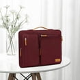 thumbnail image 5 of MOSISO Laptop Sleeve Carrying Case Compatible with MacBook Air 15 inch M3 M2 2024, Surface Laptop 15, HP Stream 14, 360 Protective Computer Handbag Briefcase with Handle, Wine Red, 5 of 7