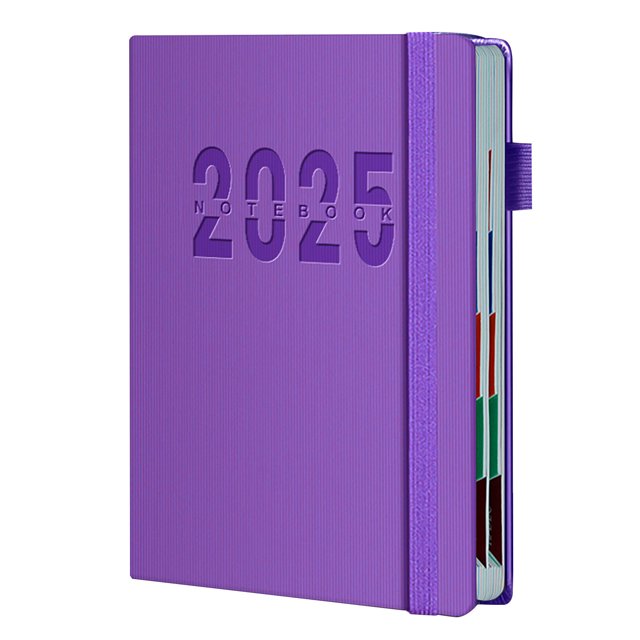 SLYNSHome 2025 Planner Notebook, Monthly/Weekly/Daily Planner 2025-2026 for Planning Your Success A5 Size Hardcover Journal Notebook - Purple