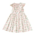 thumbnail image 2 of Juslio Girls Dresses Sundress Beach Floral Print Ruffle Sleeve Crew Neck Knee Length, 2 of 3