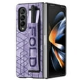 thumbnail image 3 of Mantto Folding Case for Samsung Galaxy Z Fold 4, Luxury PU Leather Dexterity Slim Thin Fit Case with Pen Holder Slot Wristband Strap Design Phone Cover, Soft Silicone Shockproof Anti-Drop Case,Purple, 3 of 12