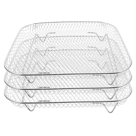 NIAIZEK Stainless Steel Air Fryer Rack, Silver, Durable, Maximizes Cooking Area, 1Set