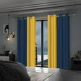 thumbnail image 5 of Lfeey Blackout Curtains for Bedroom Living Room Set of 2, Navy Blue and Yellow Grommet Curtains, 52"x84", 5 of 7