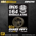 thumbnail image 1 of 1/64 Bronze ABS Wheels With Rubber Tires By BNDS Assembly Rims Modified Parts for Model Car Refitted Model Car 4pcs Set BC26403SRB, 1 of 6