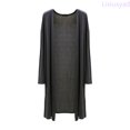 thumbnail image 2 of Lixiuxyad Lightweight Cardigan For Women, Long Sleeve Open Front Cover Up Soft Loose Knit Sweater,Gray, 2 of 5