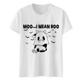 thumbnail image 4 of Halloween Shirts for Women T-Shirts and for Casual Short Sleeve Tee Featuring Mean Print Fresh Everyday Top for Women White S, 4 of 4
