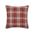 thumbnail image 4 of EazyTech 2-Pack Christmas Red Plaid Pillow Covers 18x18 Inch, Snowflake & Pom Pom Trim Tartan Pillow Cover Holiday Decor for Sofa Living Room​​, 4 of 8