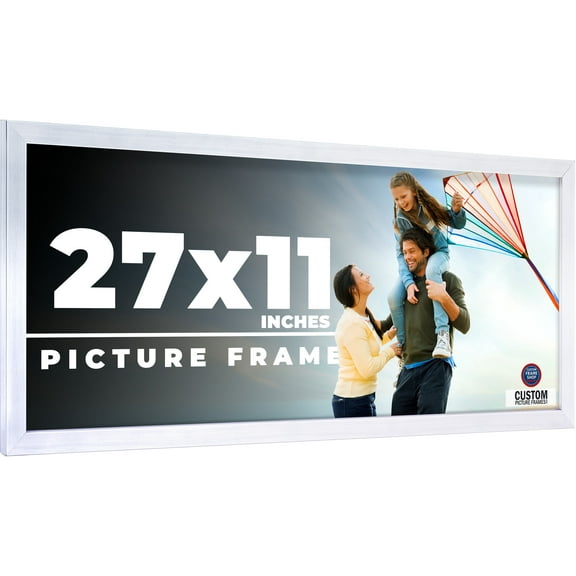 27x11 Frame Silver Real Wood Picture Frame Width 0.75 inches | Interior Frame Depth 0.5 inches |