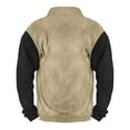 thumbnail image 5 of Men's Mock Neck Pullover Sweater Fleece Quarter Zip Casual Long Sleeve Top Cozy Winter Loungewear with Pockets Khaki L, 5 of 5