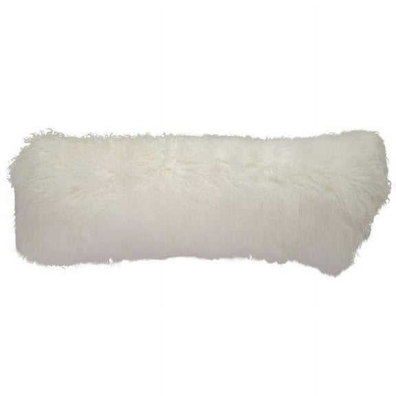 BS Trading Rug H-TIB-01-L40 12 x 40 in. No.01 Tibetan Lumbar Pillow, White