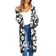 thumbnail image 2 of Women'S Cardigan Sweaters Leopard Long Sleeve Open Front Outwear Fall Winter Loose Knit Cheetah Long Cardigan, 2 of 8