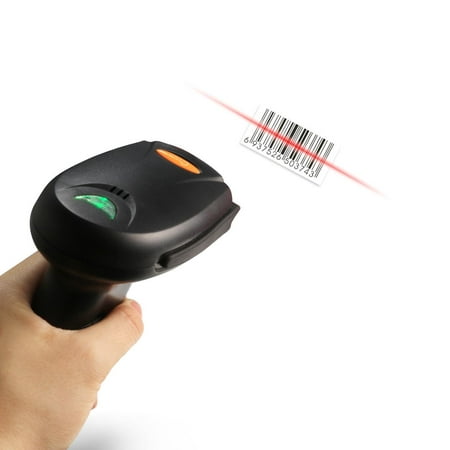 Wireless Barcode Scanner Automatic Laser Barcode Scanner Reader Black