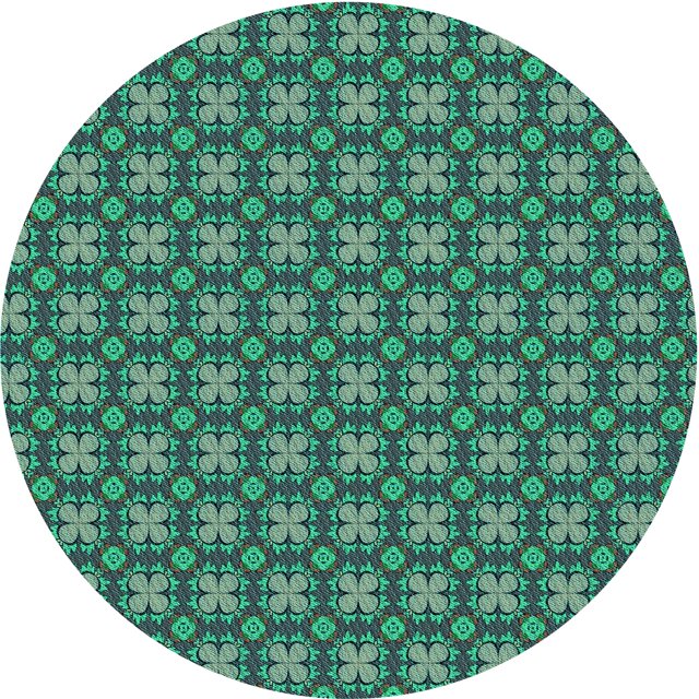 Ahgly Company Machine Washable Indoor Round Transitional Lime Mint Green Area Rugs, 7' Round
