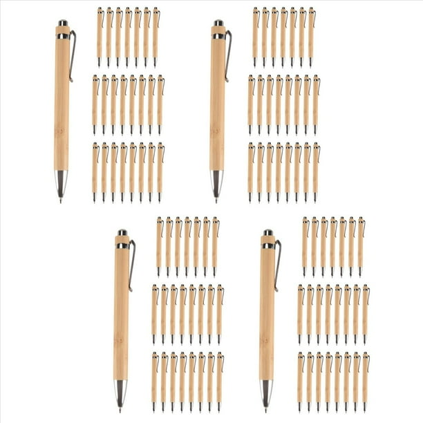 96 Piezas de BolíGrafo RetráCtil de Bambú, , 1 Mm, Productos de Oficina, BolíGrafos, BolíGrafo de Bambú, BolíGrafos de Madera