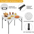 thumbnail image 5 of Dkelincs 34" Square Plastic Folding Card Table Portable Dining Table with Carrying Handle for Camping, Picnic (White), 5 of 8