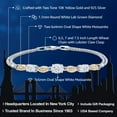 thumbnail image 2 of Gem Stone King White Moissanite and White Lab Grown Diamond Bracelet for Women | 925 Silver and 10K Yellow Gold | 1.96 Cttw | Oval 7X5MM and 6X4MM | Wheat Chain | 6.5/7/7.5 inches, 2 of 6