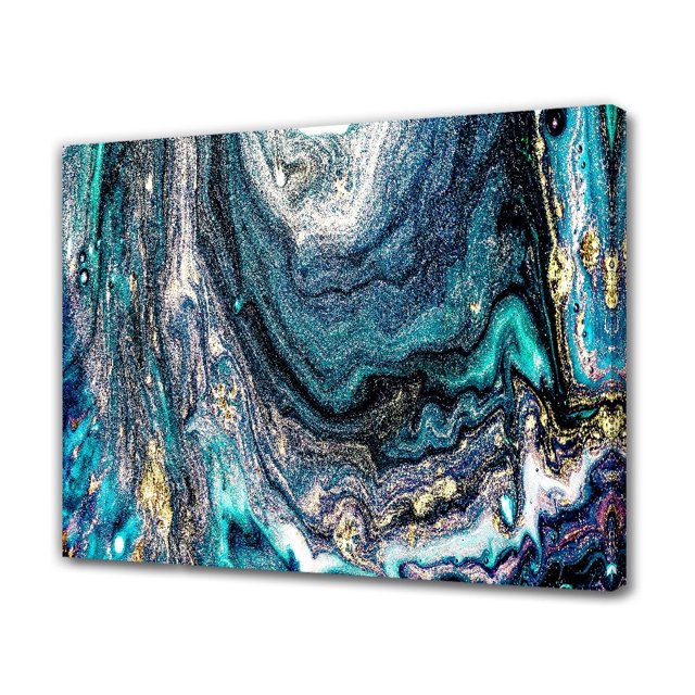 Póster de lienzo con arte abstracto dinámico del río, decoración para dormitorio, paisaje deportivo, decoración para oficina, regalo, estilo marco, 16 x 24 pulgadas (40 x 60 cm)