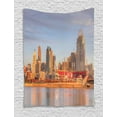 thumbnail image 1 of Cincinnati Tapestry, Alleyway Landline Buildings near the Stadium Waterfront Orange Grey Hues City, Wall Hanging for Bedroom Living Room Dorm Decor, 40"W X 60"L, Multicolor, by Ambesonne, 1 of 2