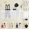 thumbnail image 3 of GCETTIC Baby Boy Clothes Set Infant Gentleman Outfits Romper Bearer Beret Hat Suspenders Bowtie Suits Watermelon Red 18M, 3 of 4