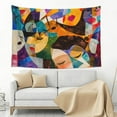 thumbnail image 3 of Easygdp Abstract Musical Faces Tapestry Wall Hanging, Wall Tapestries for Bedroom Aesthetic Living Room Office Decor 60x40in, 3 of 8