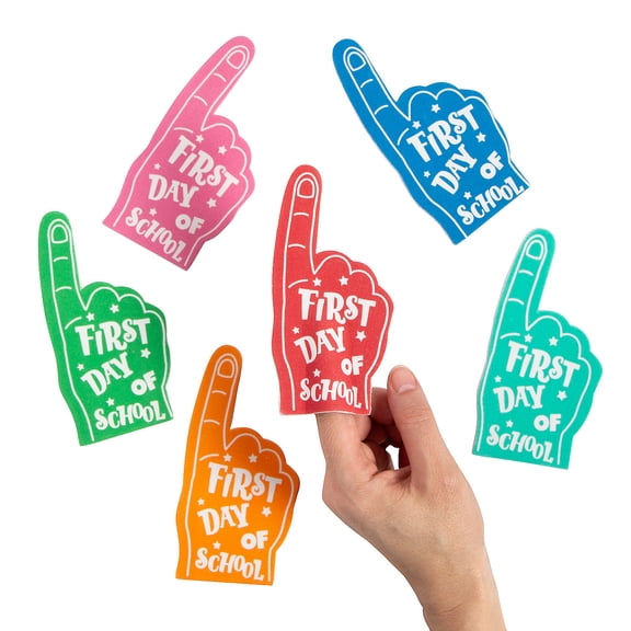 Mini First Day of School Foam Fingers - 12 Pieces