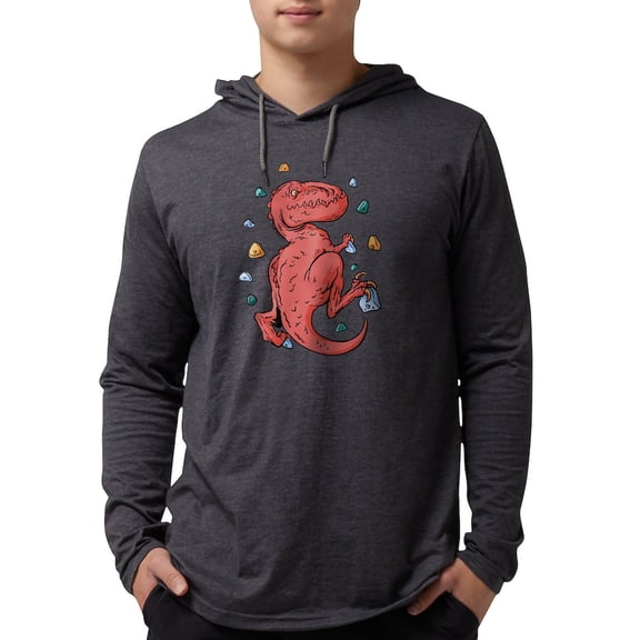 CafePress - Trex Indoor Rock Climbing Long Sleeve T Shirt - Mens Hooded Shirt