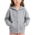 thumbnail image 4 of OGLCCG Girls Zip Up Hoodies Long Sleeve Hooded Sweatshirts Casual Lightweight Cotton Workout Jacket with Pockets 2-13 Years, 4 of 8