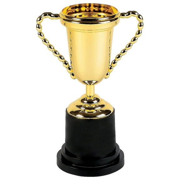 Fun Express 10" Gold Trophy Stationery - Elegant Award Ribbon for Recognition Parties Events and Special Occasions - Ideal for Gifting Celebrations and Ceremony Use - Durable Design - 1 Piece