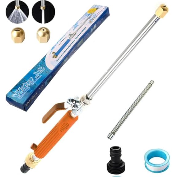 Jetsono High Pressure Washer, Jetson 2-in-1 High Pressure Power Washer, Portable Washer Pressure Washer Accessories, Garden Hose into Pressure Water Gun (Orange)