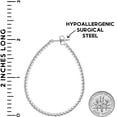 thumbnail image 4 of Humble Chic Rhinestone Hoop Earrings For Women - Silver CZ Teardrop Hoops - 2 inch, 4 of 9