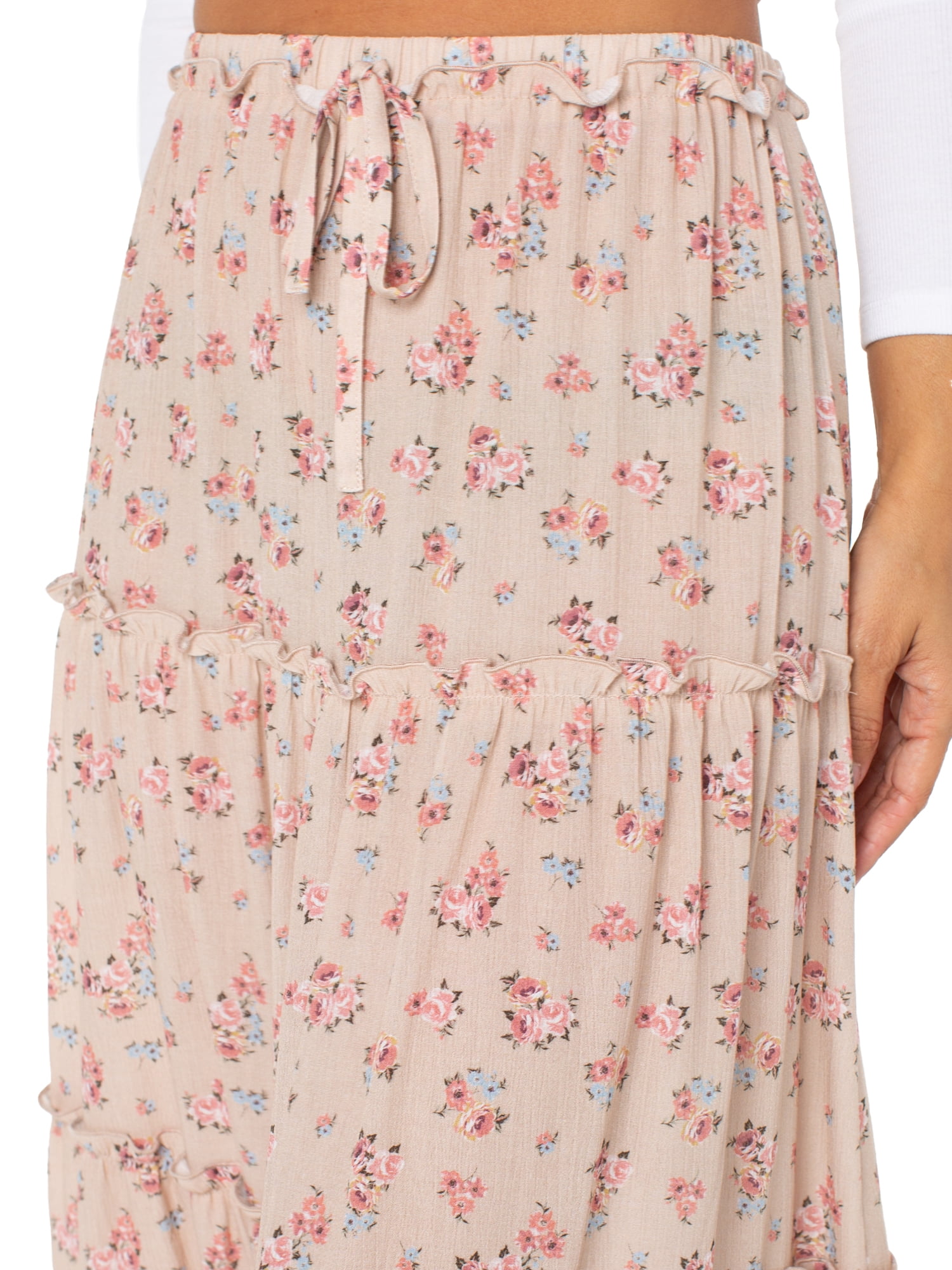 Celebrity Pink Women's and Women's Plus Tiered Maxi Skirt, Sizes XS-4X