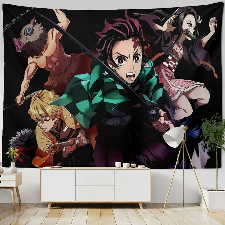 Demon Slayer Hanging Scroll Painting Printed Anime Cartoon Home Decor Wall  Poster Art Living Room Modern Decoration Gift