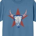 thumbnail image 2 of Americana Stars And Stripes Cow Skull Crew Neck Short Sleeve Blue Fog Men's T-shirt-XL, 2 of 3