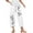 White, variant on LUOGENLI Female Casual Pants Women's Summer Ink Wash Style Printed Elastic Straight Tube Irregular Tapered Casual Pants Womens Casual Pants Elastic Waist Band Light Green XL
