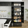 thumbnail image 3 of Polup 90"H Black Steel Kitchen Pantry Cabinet - Freestanding 4-Door Storage with 3 Adjustable Shelves, 1 Drawer & Anti-Tipping Design for Home, Garage, Laundry, 3 of 8