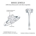 thumbnail image 5 of Rosec Jewels Certified Moissanite Oval Engagement Ring 2 Carat - Split Shank Ring (7X9 mm, D-VS1 Quality), 925 Sterling Silver, US 6.50, 5 of 8