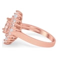 thumbnail image 3 of Vintage Oval Halo Wedding Ring Rose Tone Morganite CZ 925 Sterling Silver Size 10, 3 of 7