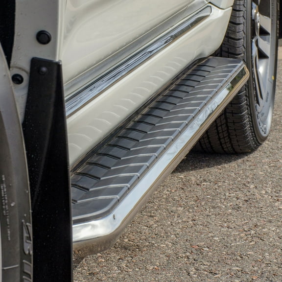 ARIES 2051004 AeroTread 5 x 76-Inch Polished Stainless SUV Running Boards, Select Cadillac Escalade, Chevrolet Tahoe, GMC Yukon