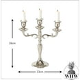 thumbnail image 4 of WHW Hamptons 3 Arm Silver Metal Taper Candle Candelabra, 10.25 inches, 4 of 8