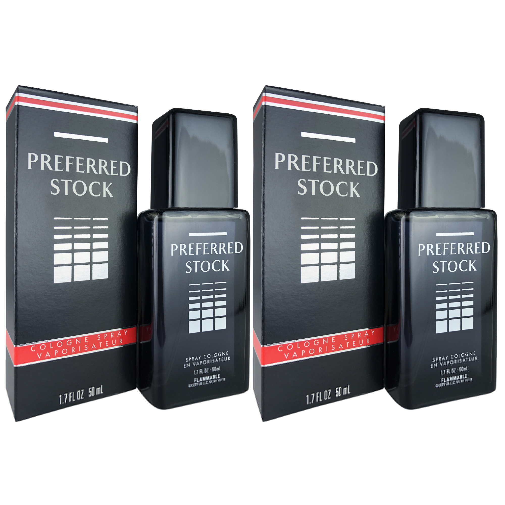 2 Pack Coty Preferred Stock For Men. Cologne Spray 1.7 oz