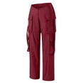 thumbnail image 4 of Vedolay Trousers Women Summer Solid Cotton Trousers for Women Loose Casual Beach Casual Pants,Red M, 4 of 5